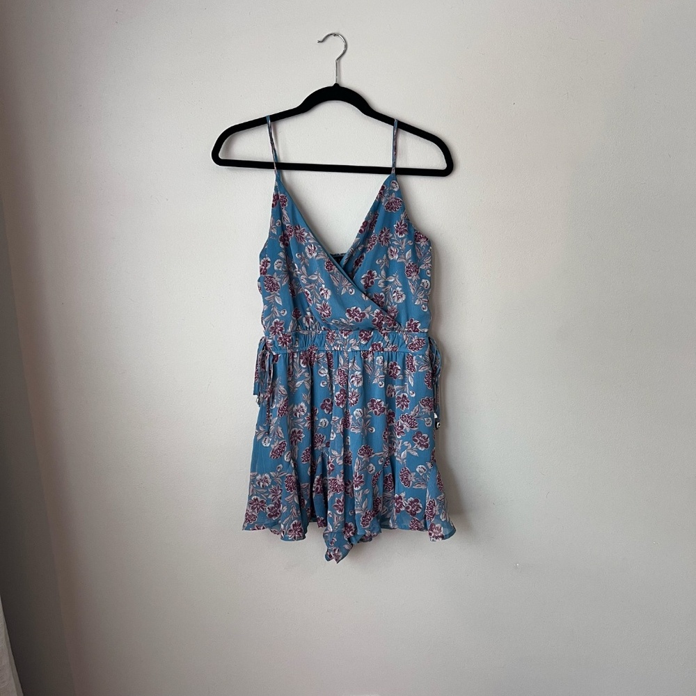 Blue Floral Francesca's Romper